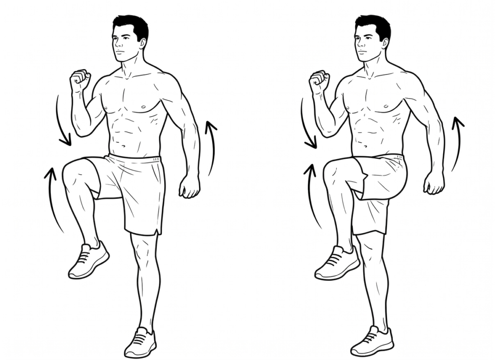 Marching High Knees