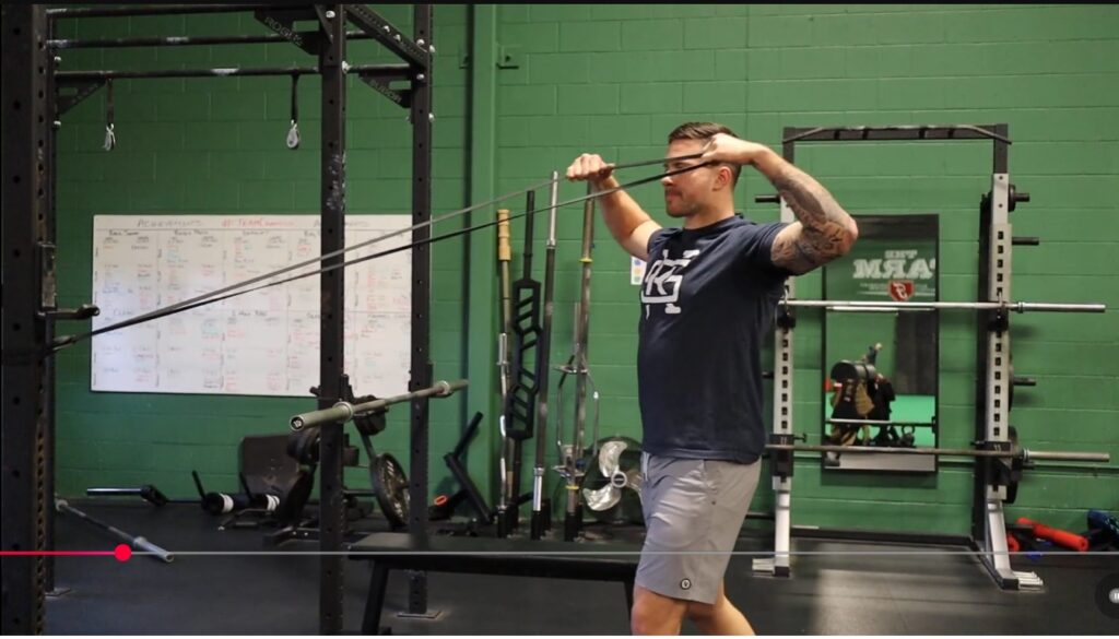 Face pulls with yellow/green band